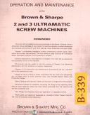 Brown & Sharpe-Brown & Sharpe No. 2 & 3, Ultramatic Screw Machine, Operations Maint Manual 1974-No. 2-No. 3-Ultramatic-01